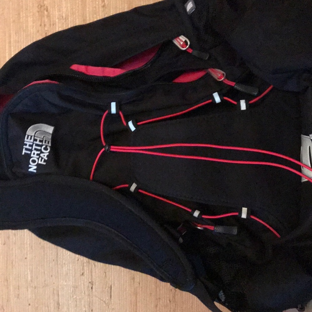 North Face Jester Backpack Black with Red Trim